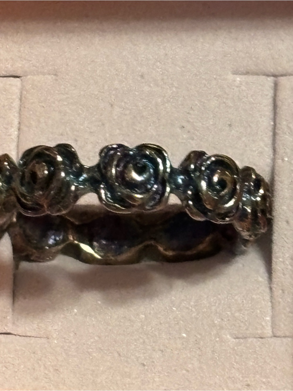 Technibond 925 Sterling Silver Rose Floral Band Ring Size 9 Boxed
